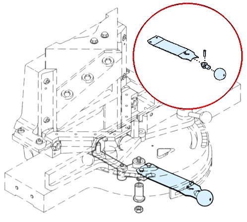 Hand lever for guillotine Morso