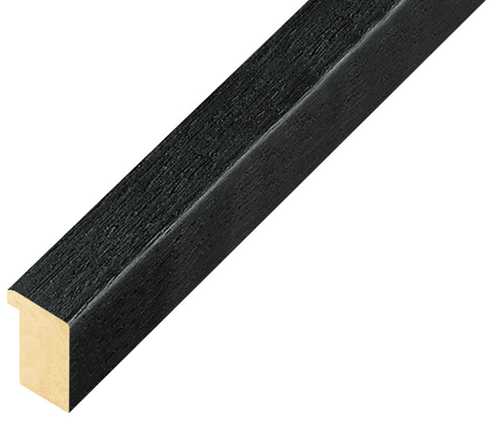 Moulding ayous, width 15mm height 20 - Black, open grain - 116NERO