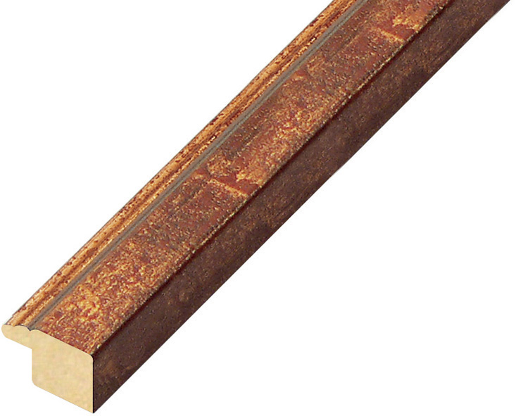Moulding finger-jointed pine 18mm - red with gold edge
