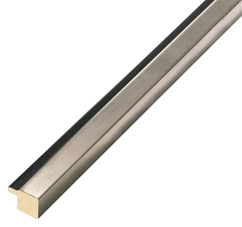 Moulding ayous, Width 20mm Height 15 - Pewter, black fillet - 125PELTRO