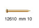 Round head brass plated iron pins, 10 mm - Pack 1 kg