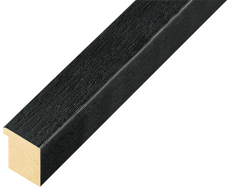 Moulding ayous, width 20mm height 20 - Black, open grain - 126NERO