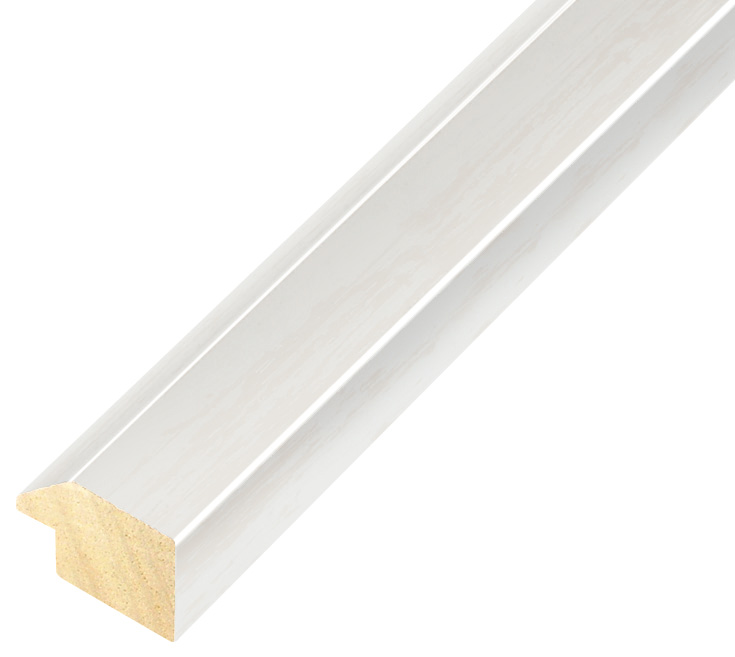 Moulding ayous, width 28mm height 20 - White, glossy - 128BIANCOLUC