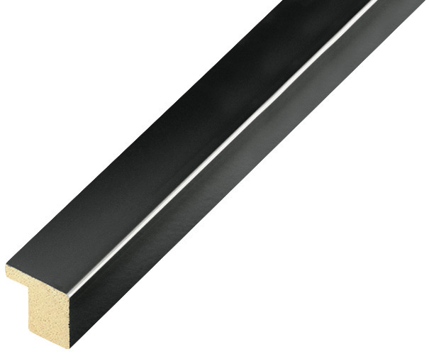 Moulding ayous - width 15mm height 14 - Glossy black - 12NERO