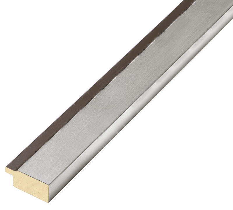 Moulding ayous, Width 32mm Height 15 - Silver, black fillet