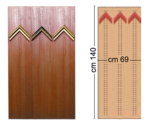 Moulding Corner Samples Display - Cherry, 140 cm, 3 row