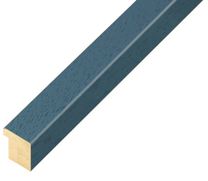 Moulding ayous width 15mm height 14 - Blue denim, open grain - 15DENIM