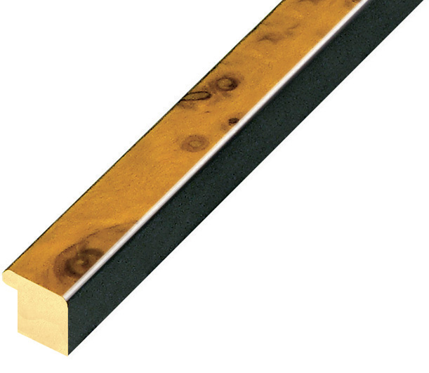 Moulding burl veneer Width 15mm - honey, glossy