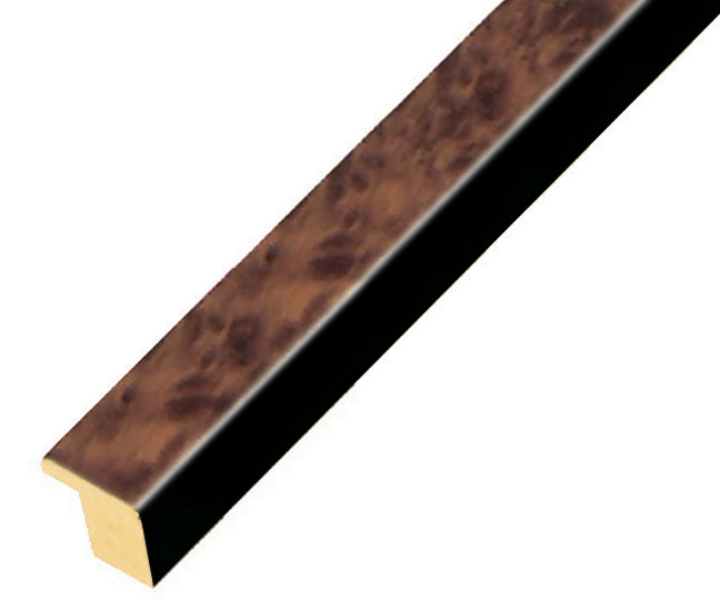 Moulding burl veneer Width 15mm - opaque walnut