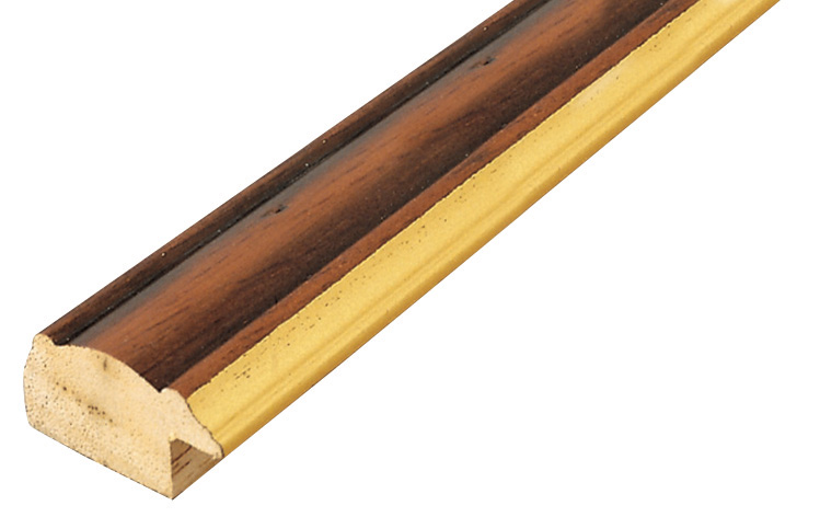Moulding ayous 32mm - antique walnut with gold fillet - 161NAO