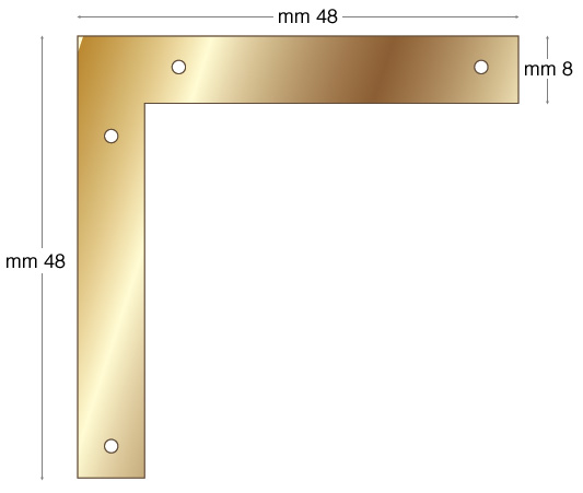 L-shaped corner plates, type B - Pack 100