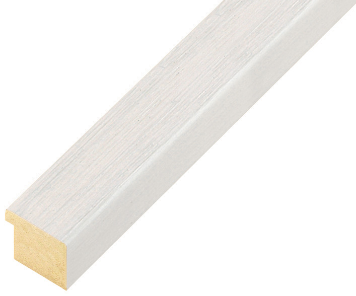 Moulding ayous, width 20mm height 14 - white, open grain