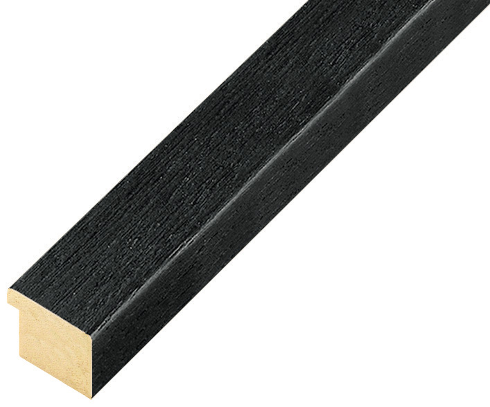 Moulding ayous, width 20mm height 14 - black, open grain