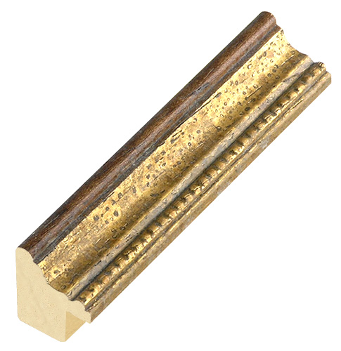 Moulding ayous width mm15 heigth 18 - Walnut, gold band - 213ORO