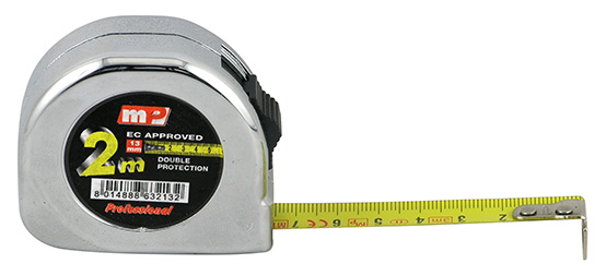 Retractable measuring tape - 2 metres