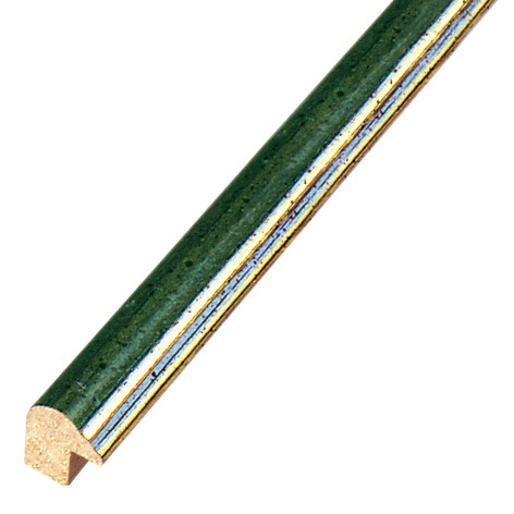 Moulding ayous jointed 13mm - green with golden edge - 232VERDE