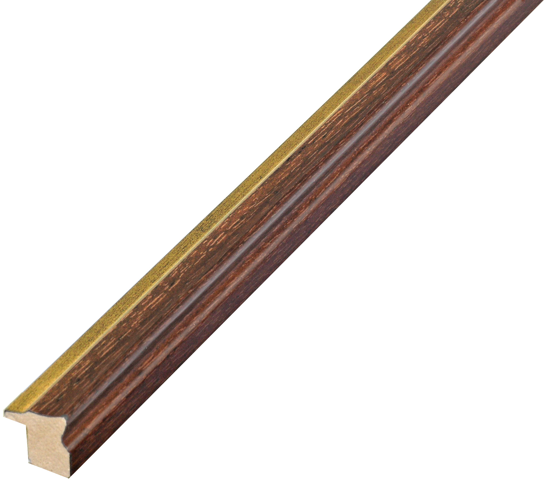 Moulding finger-jointed pine Width 16mm Height 16, Walnut - 234NOCE