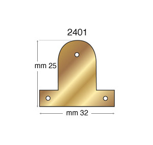 Brass bendable fixing plates no.1, 25 mm - Pack 100