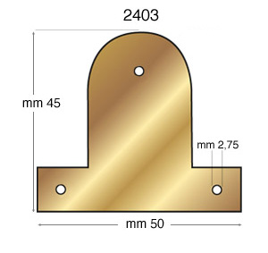Brass bendable fixing plates no.3, 45 mm - Pack 250