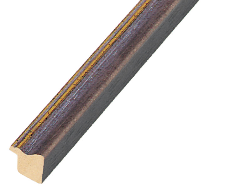 Moulding ayous width 15mm - matt gray with gold edge - 245GRI