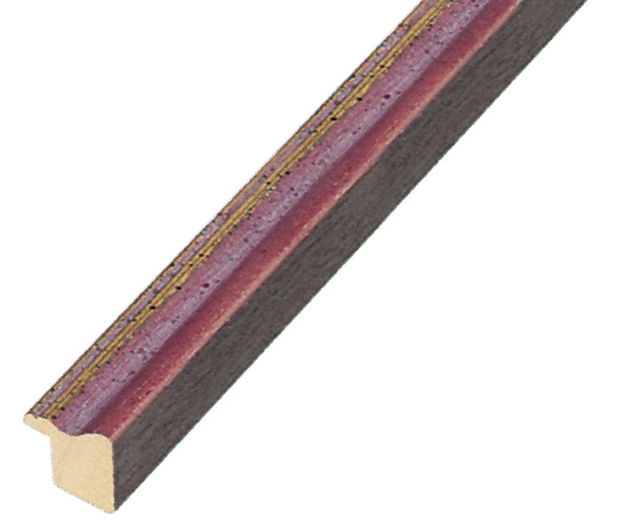 Moulding ayous width 15mm - matt violet with gold edge