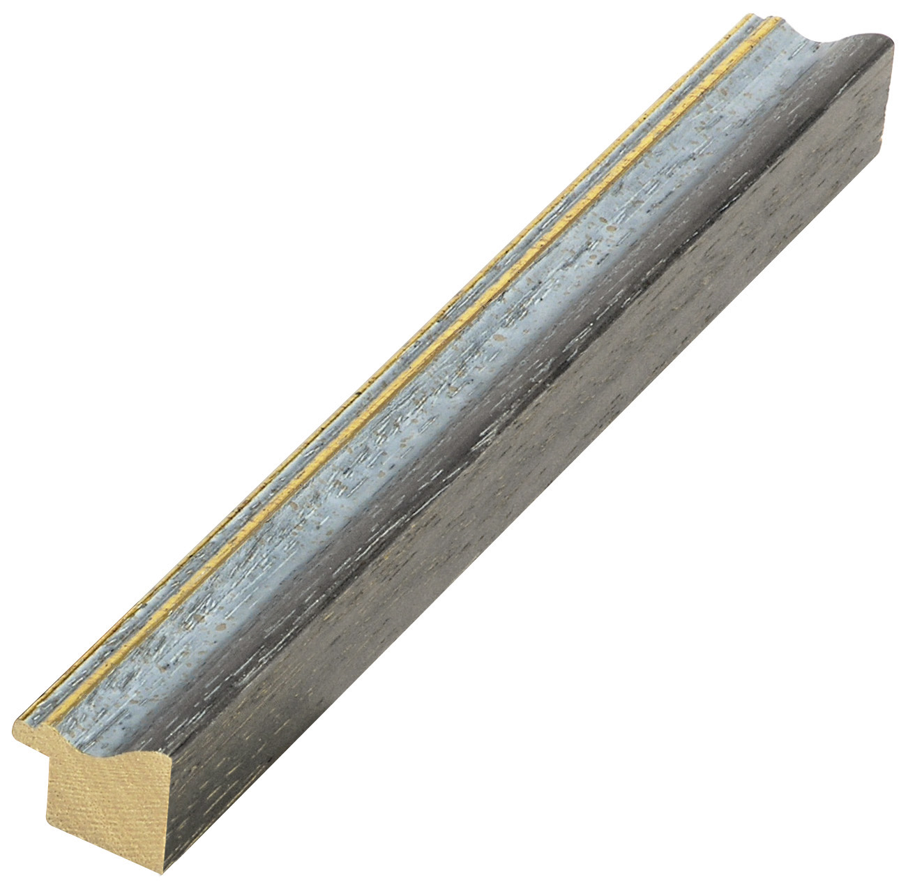 Moulding ayous jointed width 25mm - matt grey with gold fillet - 246GRIGIO