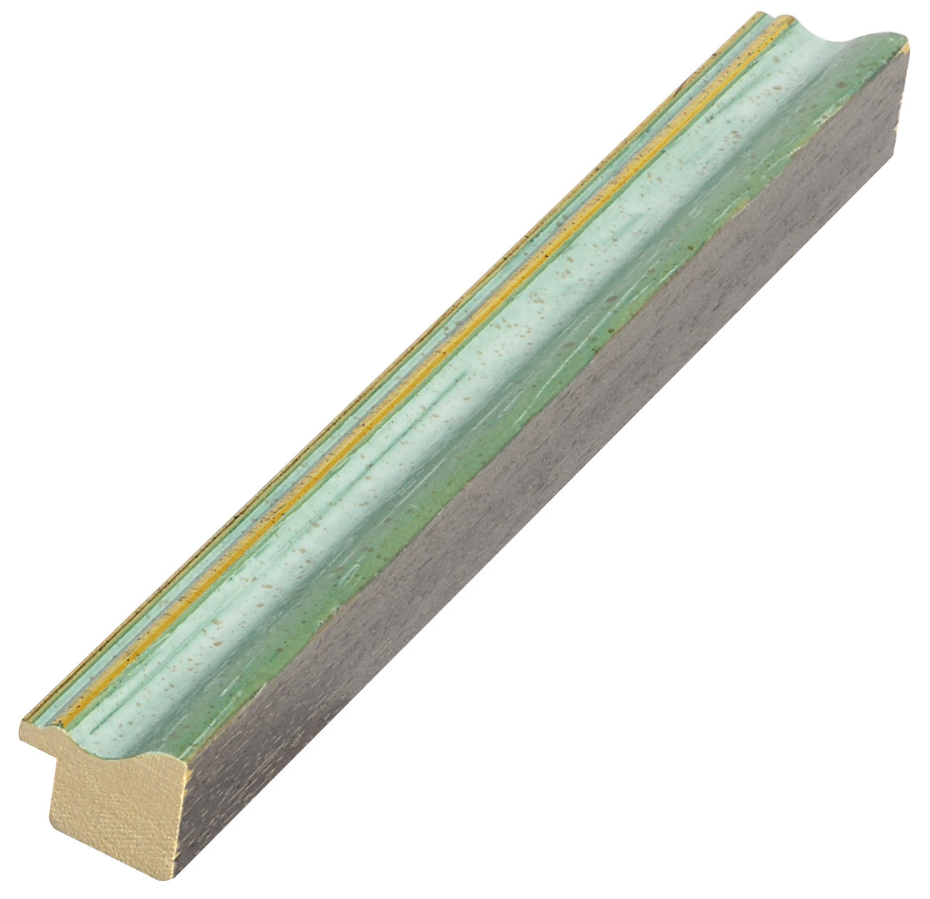 Moulding ayous jointed width 25mm - matt green with gold edge - 246VERDE