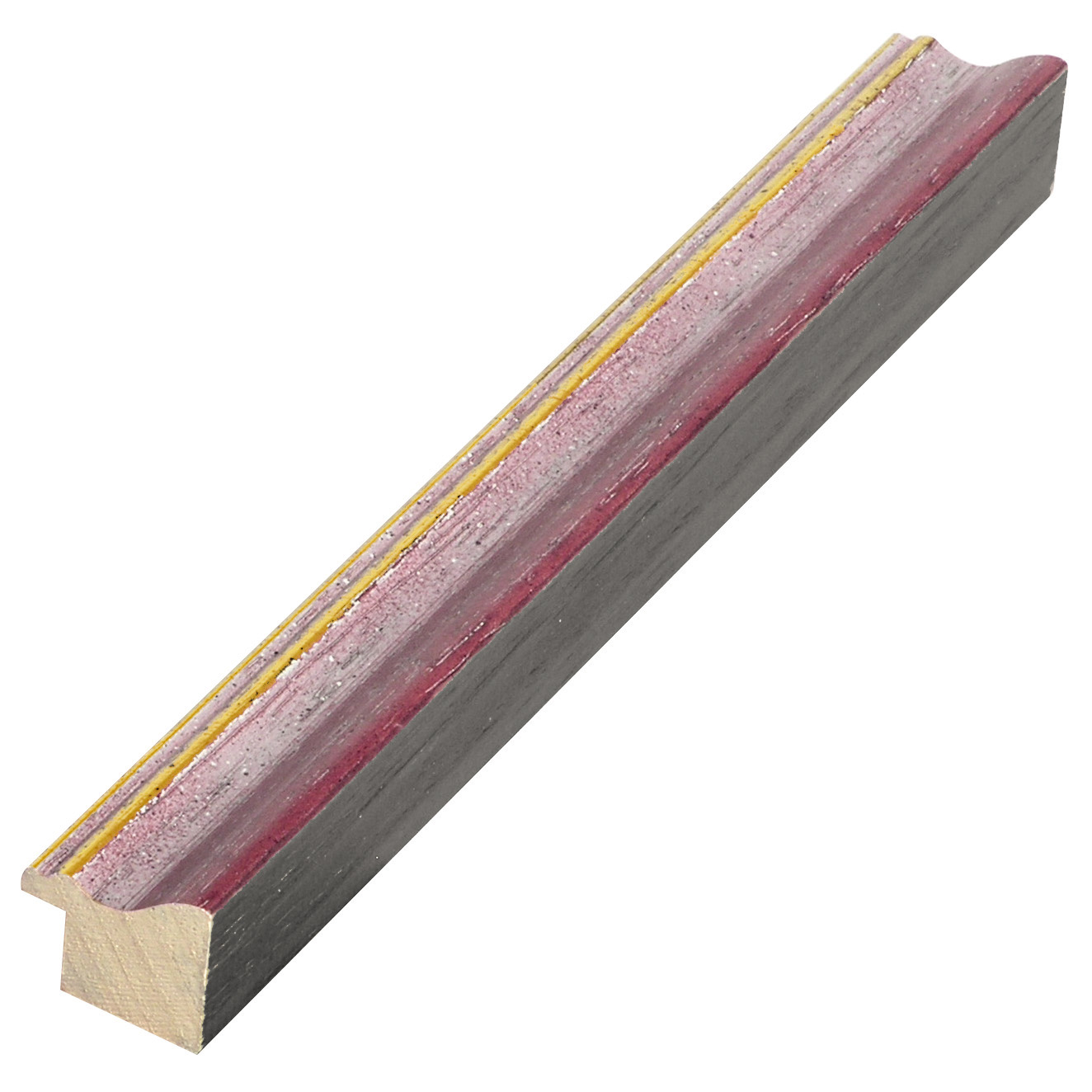 Moulding ayous jointed width 25mm - matt violet with gold edge