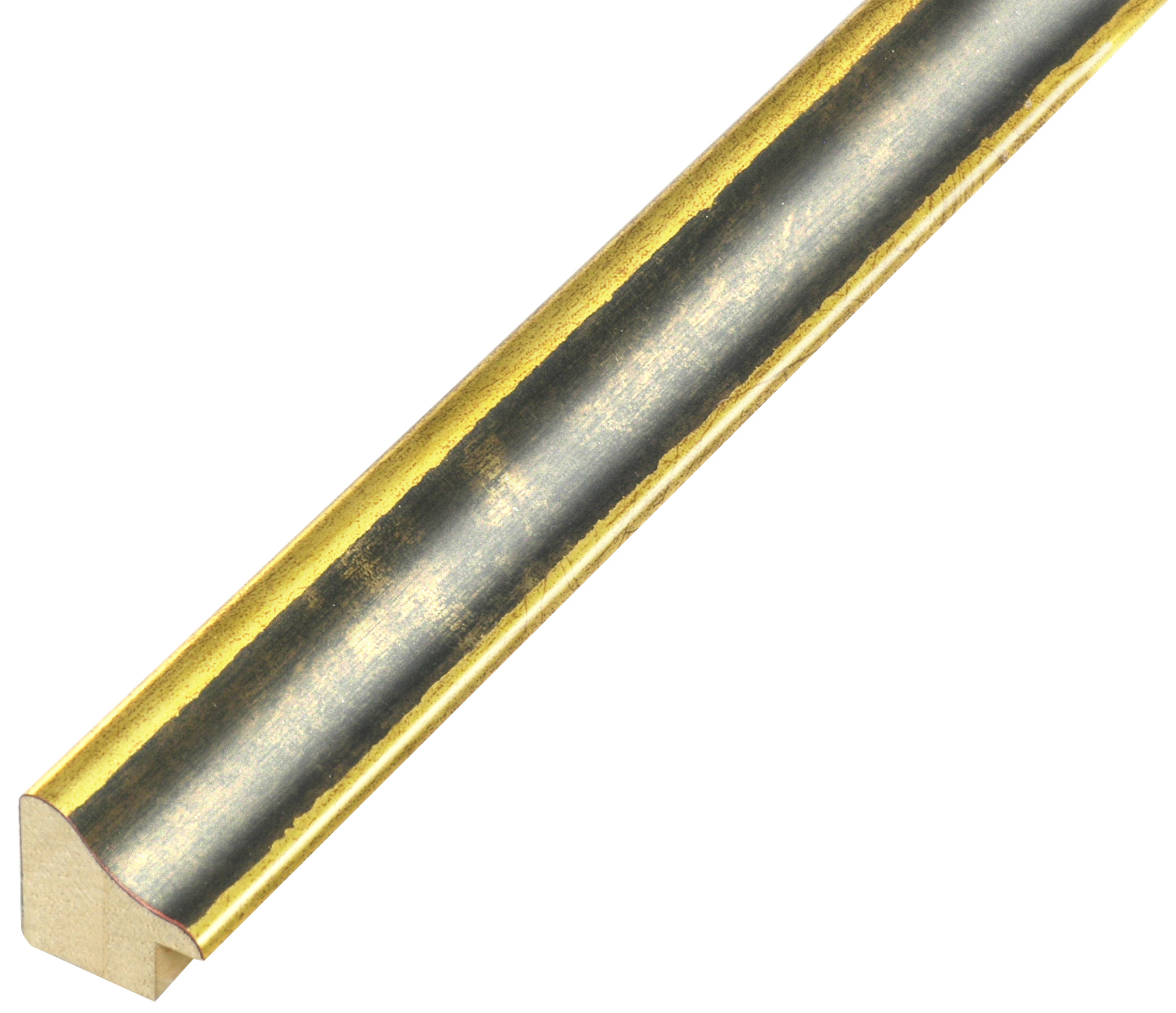 Moulding ayous jointed - Width 23mm - Gold with black band - 254NERO