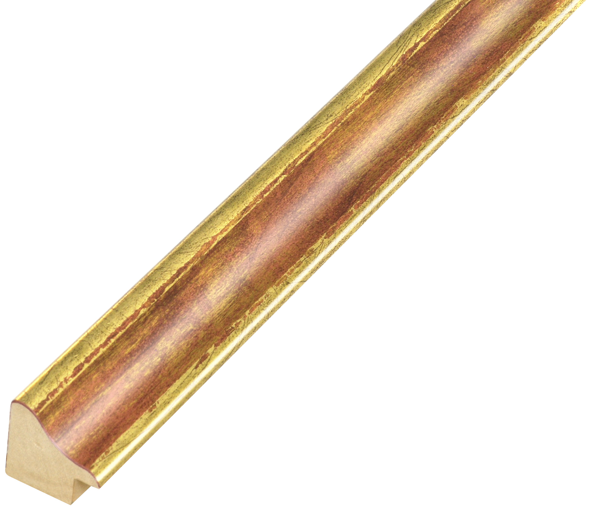 Moulding ayous jointed - Width 23mm - Gold with red band - 254ROSSO