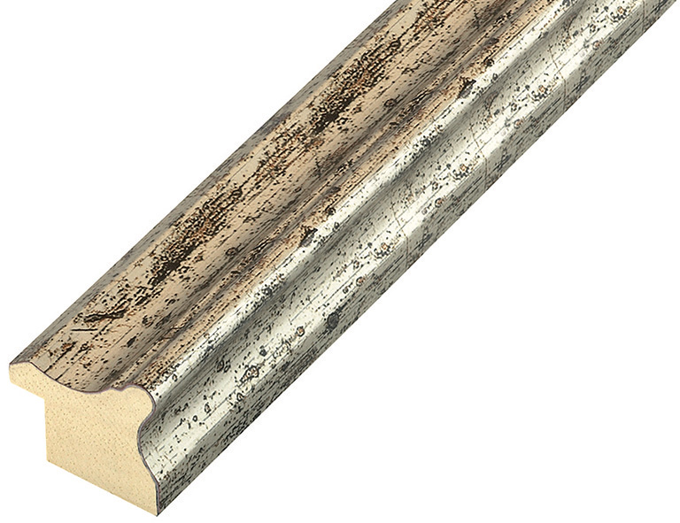 Moulding finger-jointed pine, 25mm - finish silver - 256ARG