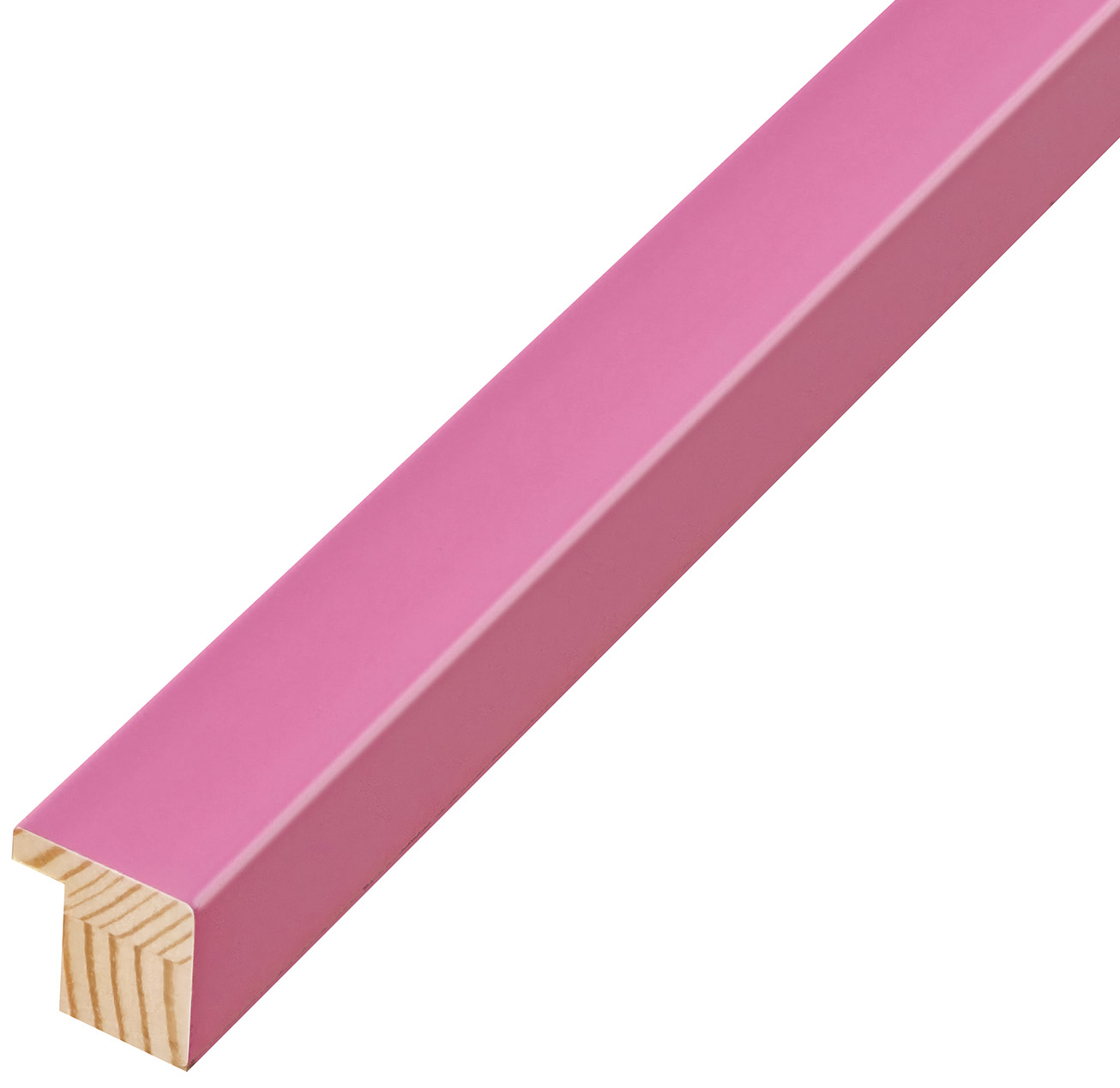Moulding finger-jointed pine, width 20mm, height 20 - Pink - 26ROSA