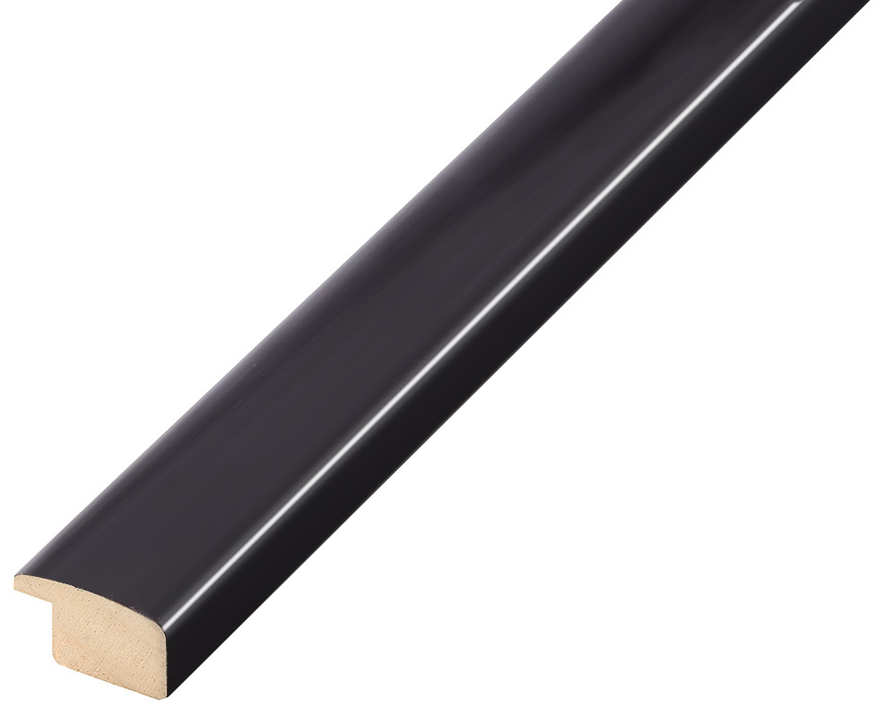 Moulding ayous, width 23mm height 13 - glossy, black