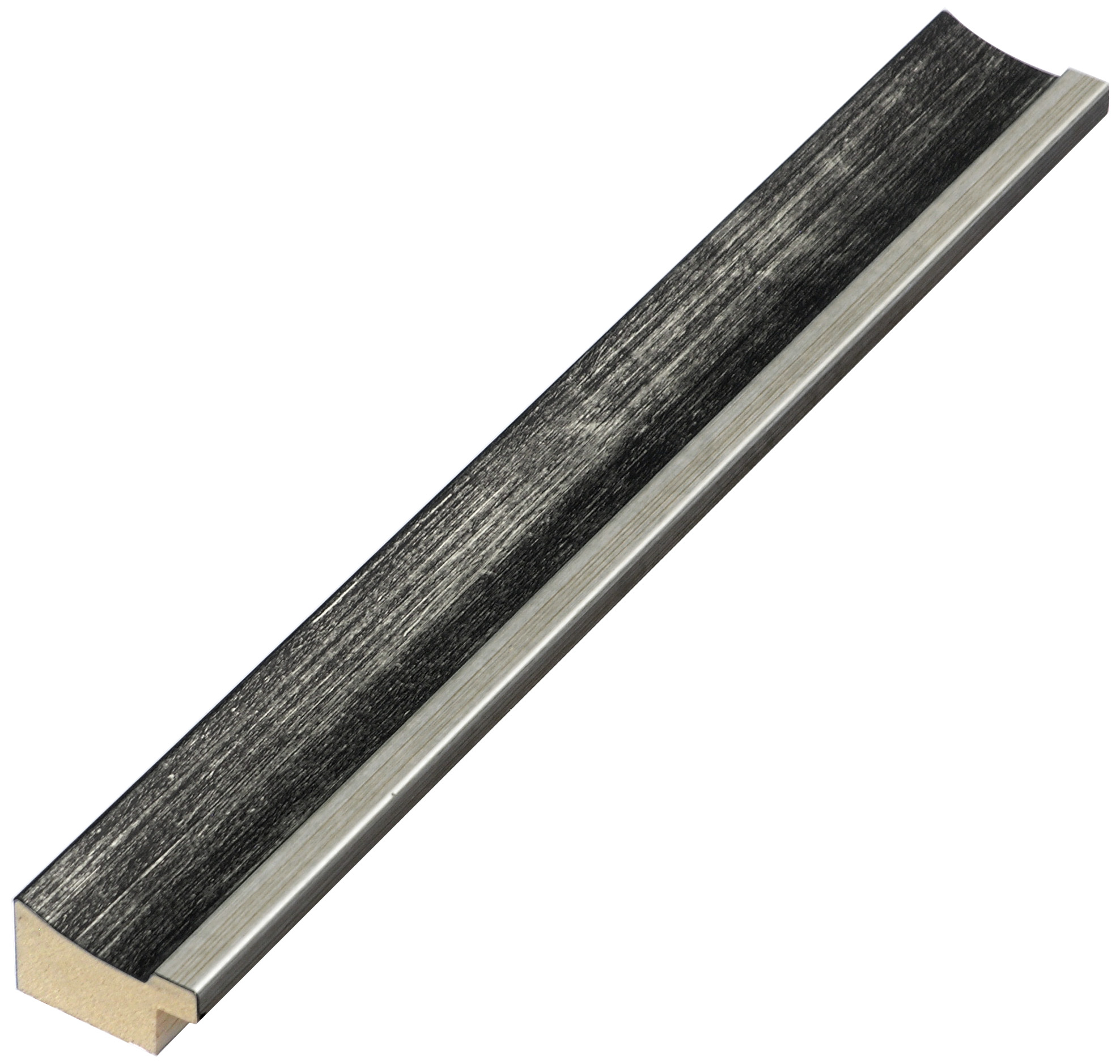Moulding finger-jointed pine - Width 25mm - Gold with black band - 282NERO