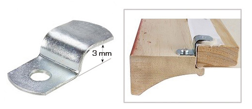 Galvanized iron plates to reinforce tre frame - 3 mm height - Pack 100