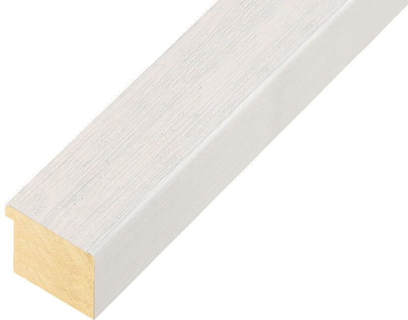 Moulding ayous, width 30mm height 20 - White, open grain