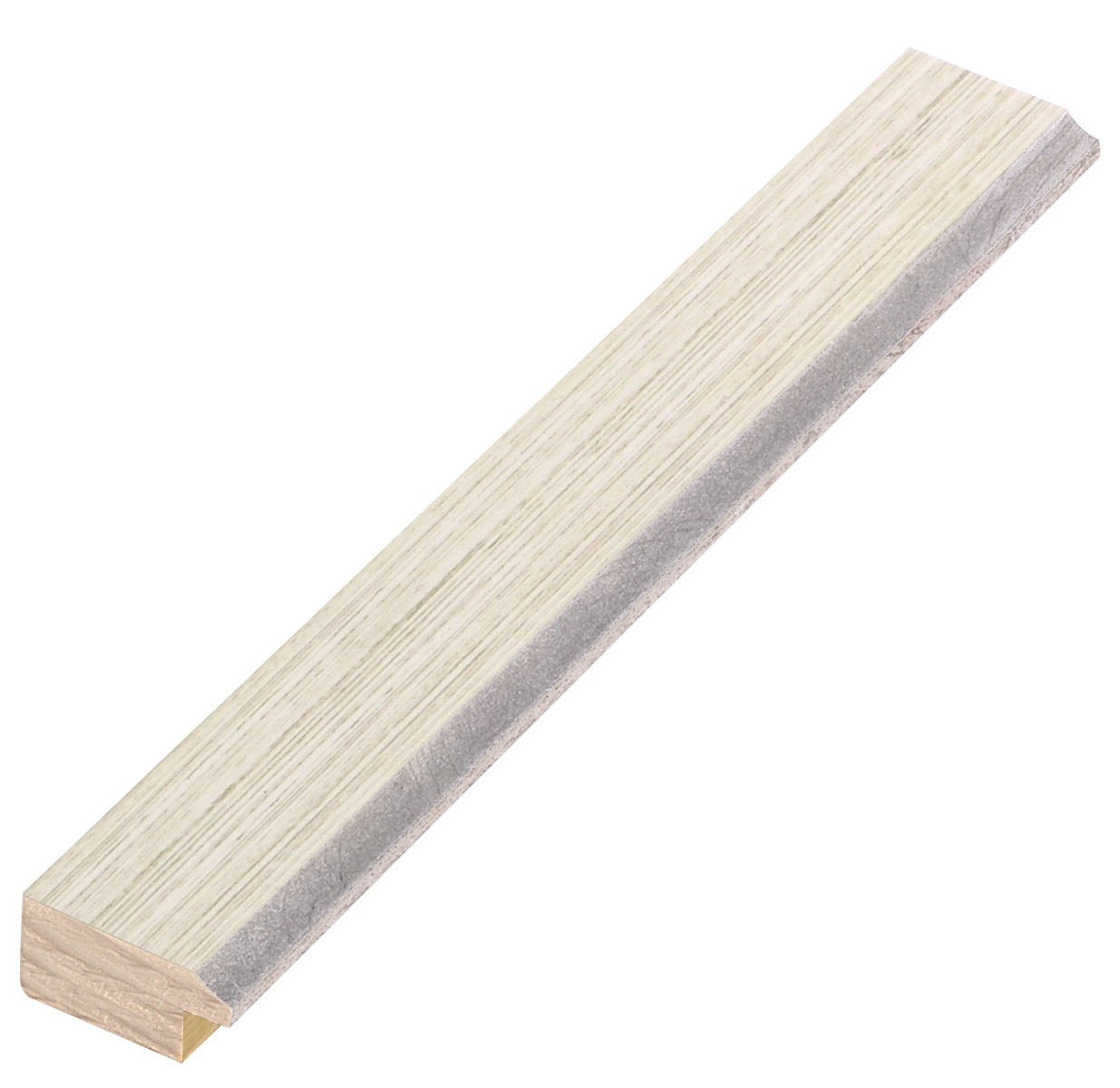 Liner finger-jointed pine 28mm - Cream, silver sight edge - 28CREMARG