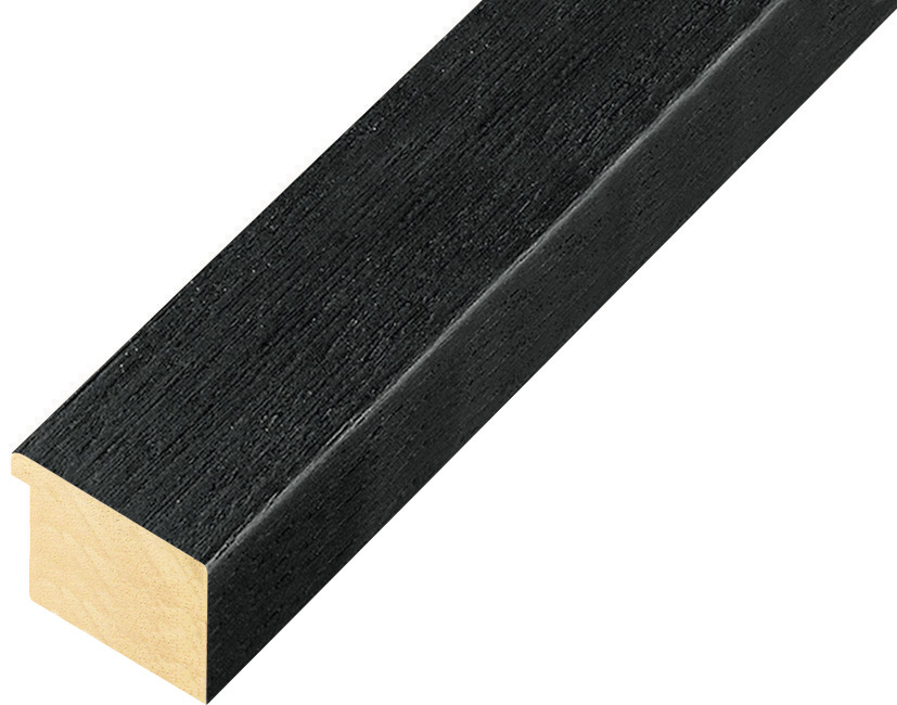 Moulding ayous, width 30mm height 20 - Black, open grain - 127NERO
