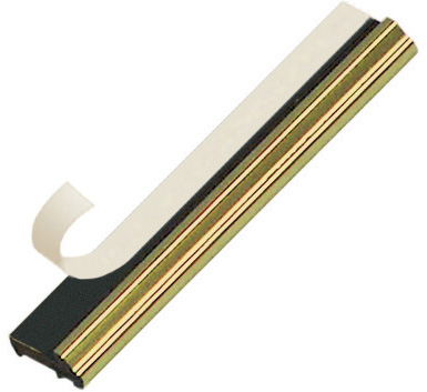 Slip plastic, gold, with double-side adhesive tape