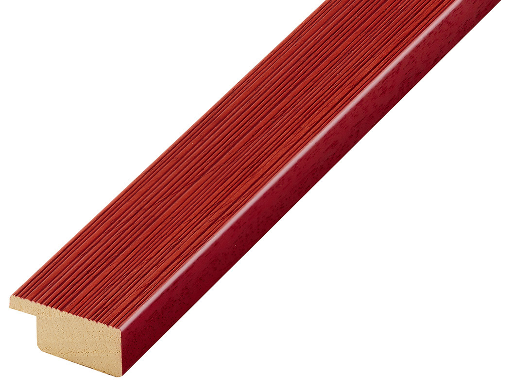 Moulding ayous, width 30mm height 14 - streaked red finish - 30ROSSO
