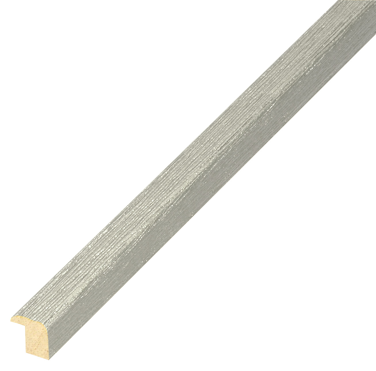 Moulding ayous woodworm treated mm 13x13 - scratched finish - silver - 311ARG