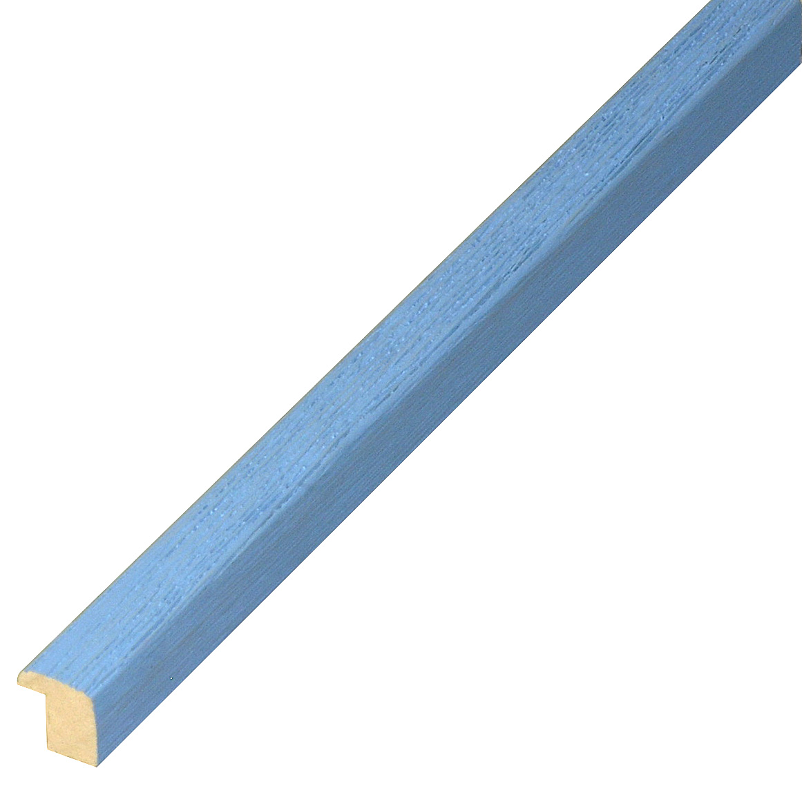 Moulding ayous woodworm treated mm 13x13 - scratched finish - Azure - 311AZZ