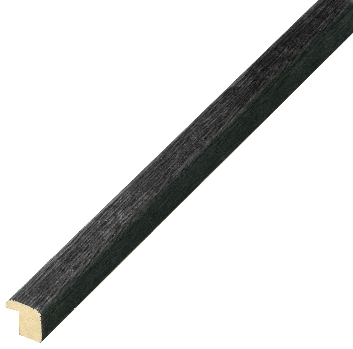 Moulding ayous woodworm treated mm 13x13 - scratched finish - Black - 311NERO