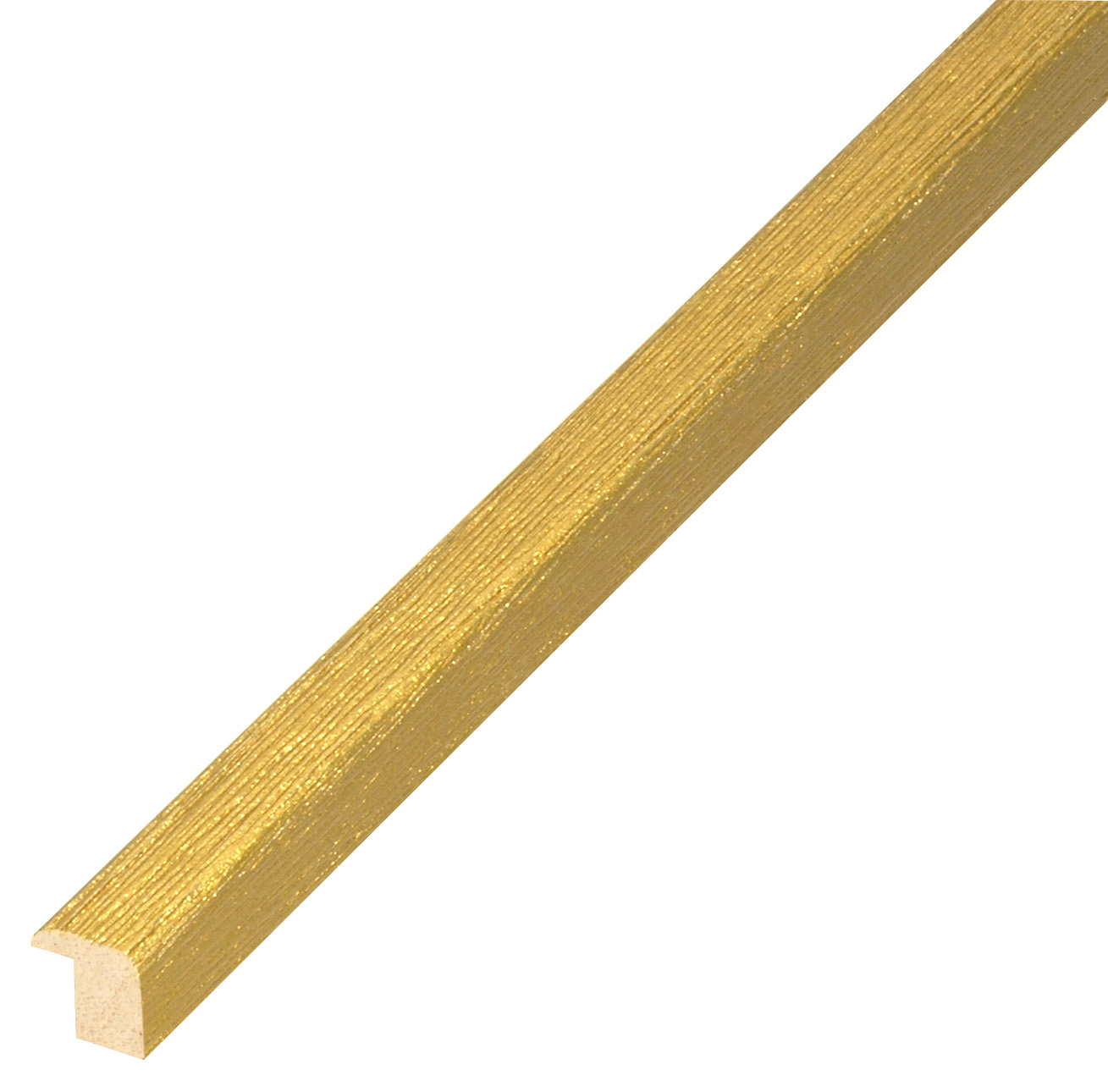 Moulding ayous woodworm treated mm 13x13 - scratched finish - Gold - 311ORO