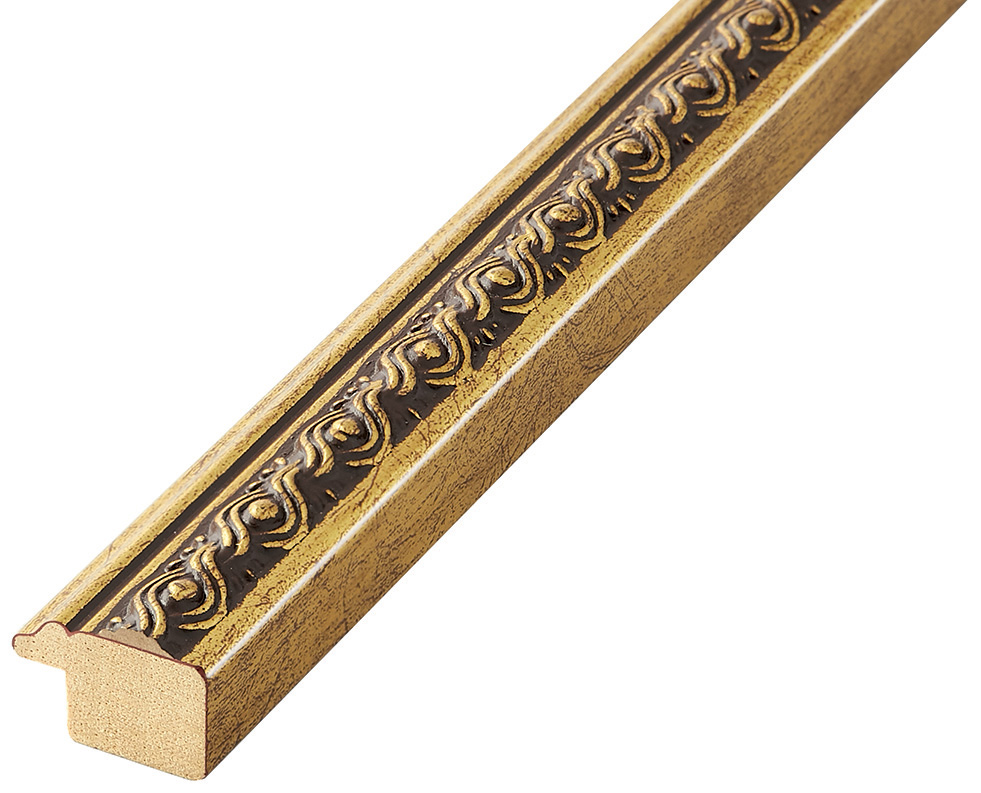 Moulding finger-jointed pine Width 21mm Height 17 - Gold - 318ORO