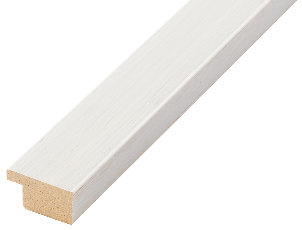 Moulding ayous, width 30mm height 14 - white, open grain - 31BIANCO