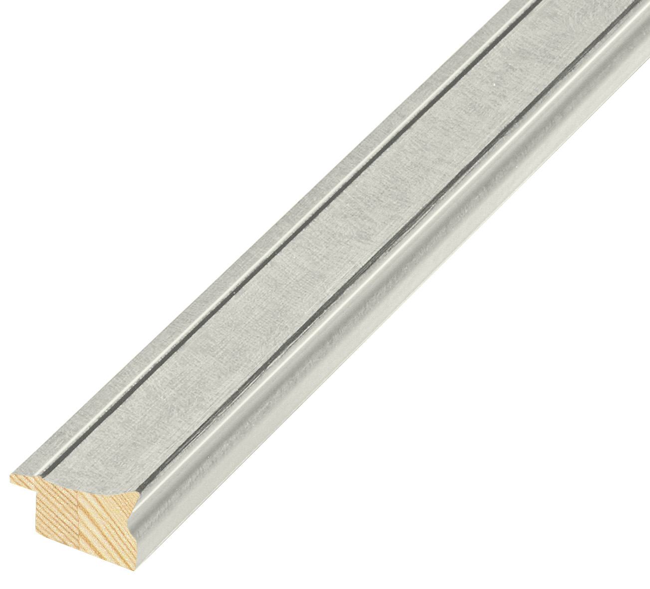 Moulding finger-jointed pine, width 26mm, height 14 - Silver - 324ARGENTO