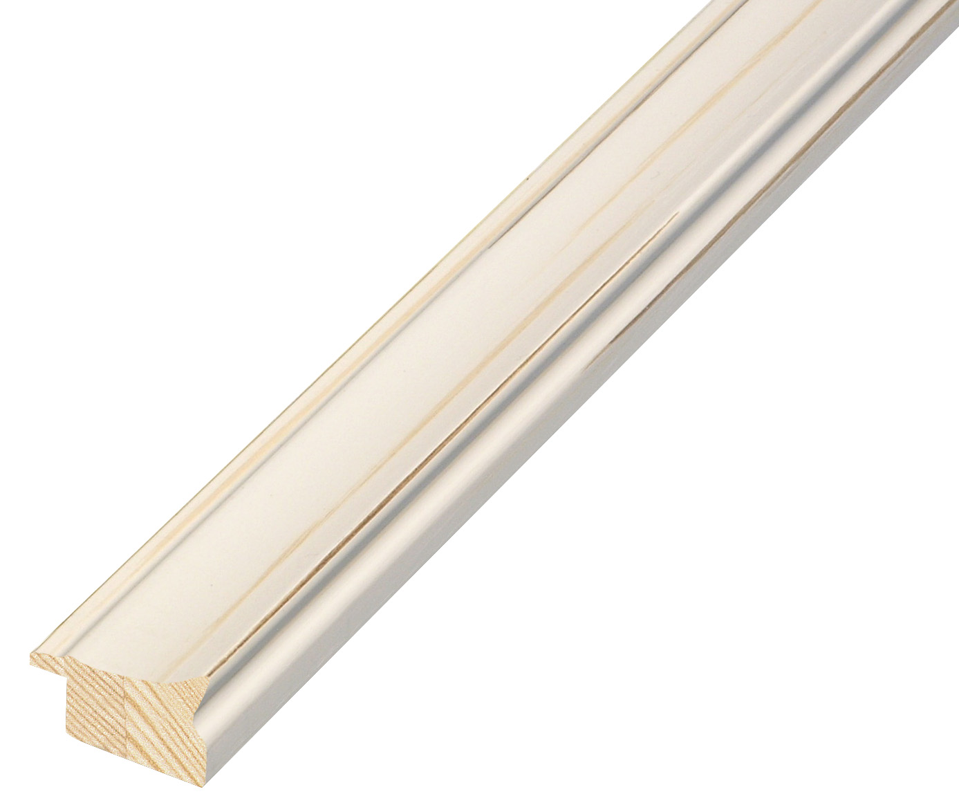 Moulding finger-jointed pine, width 26mm, height 14 - Cream - 324CREMA