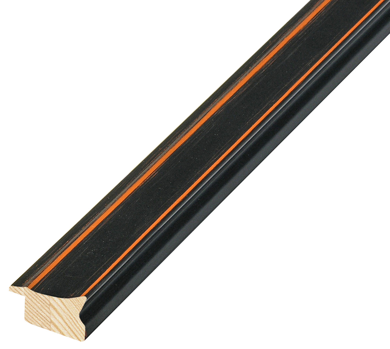 Moulding finger-jointed pine, width 26mm, height 14 - Black - 324NERO