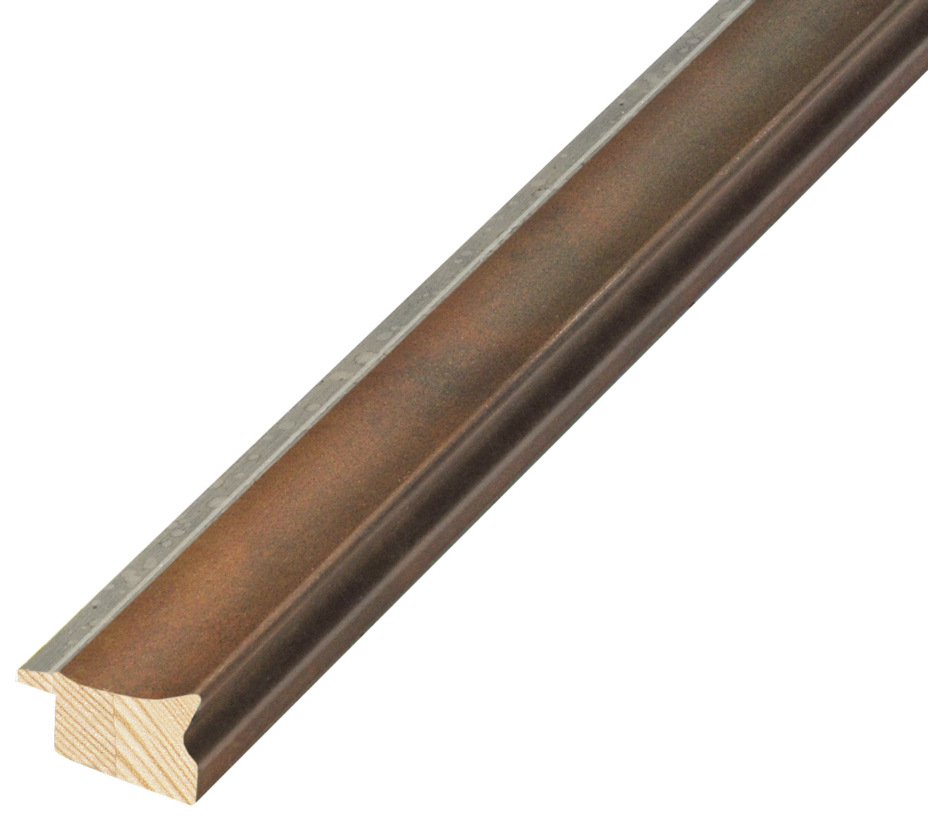Moulding finger-jointed pine, width 26mm, height 14 - Copper - 324RAME